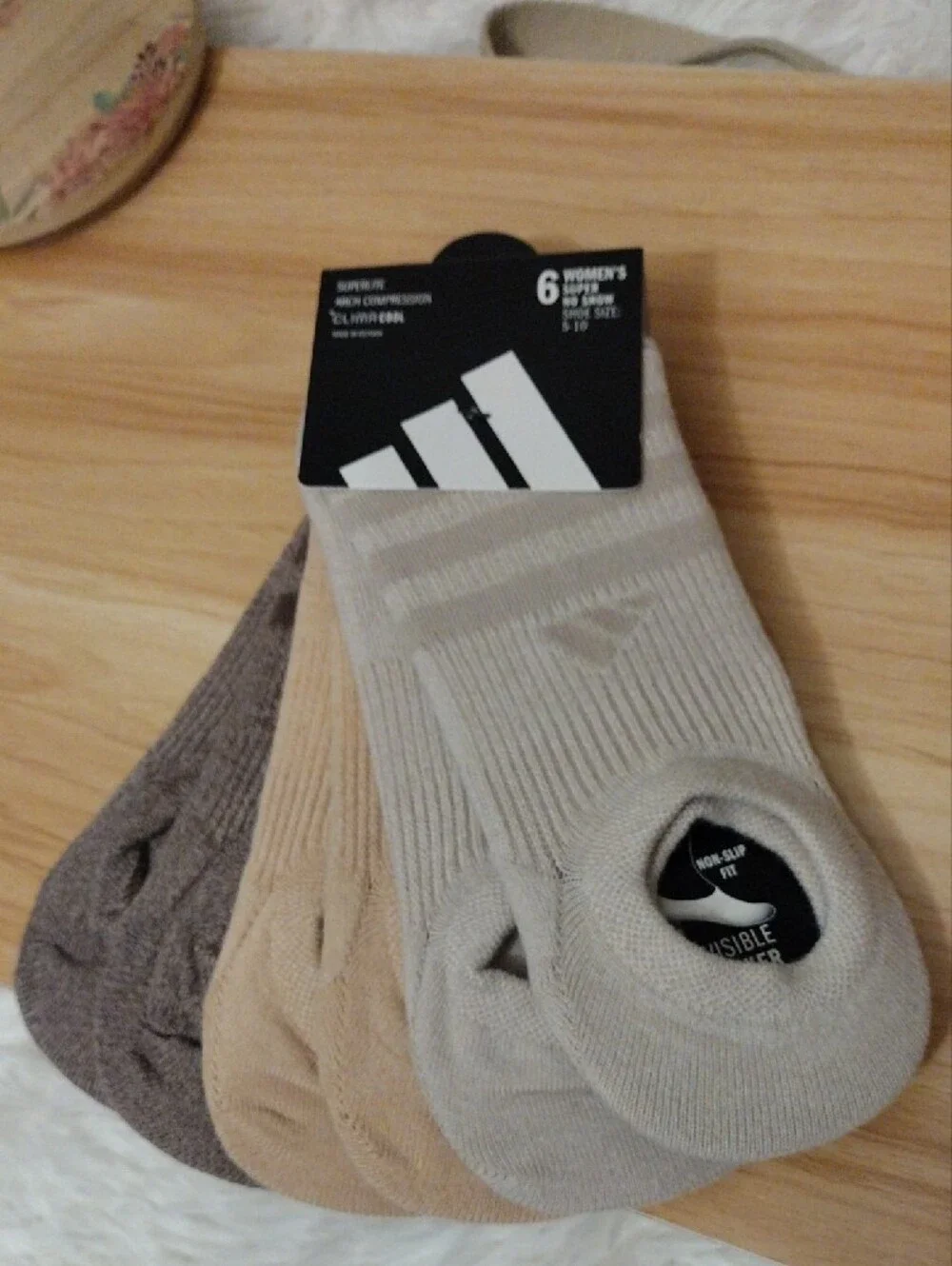 adidas Women's No-Show Athletic Socks - Taupe, Beige, Natural (6-Pack)